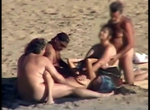 Beach wifey interchanging and 3somes