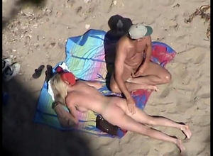 Candid beach hookup and naturist flick