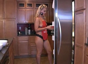 Flawless naked Roxy Raye  cooking and