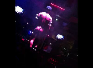 Ebony stud stripper dancing at go soiree